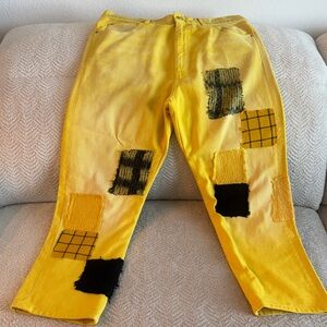 Marni Yellow and Black Relaxed Men Jeans